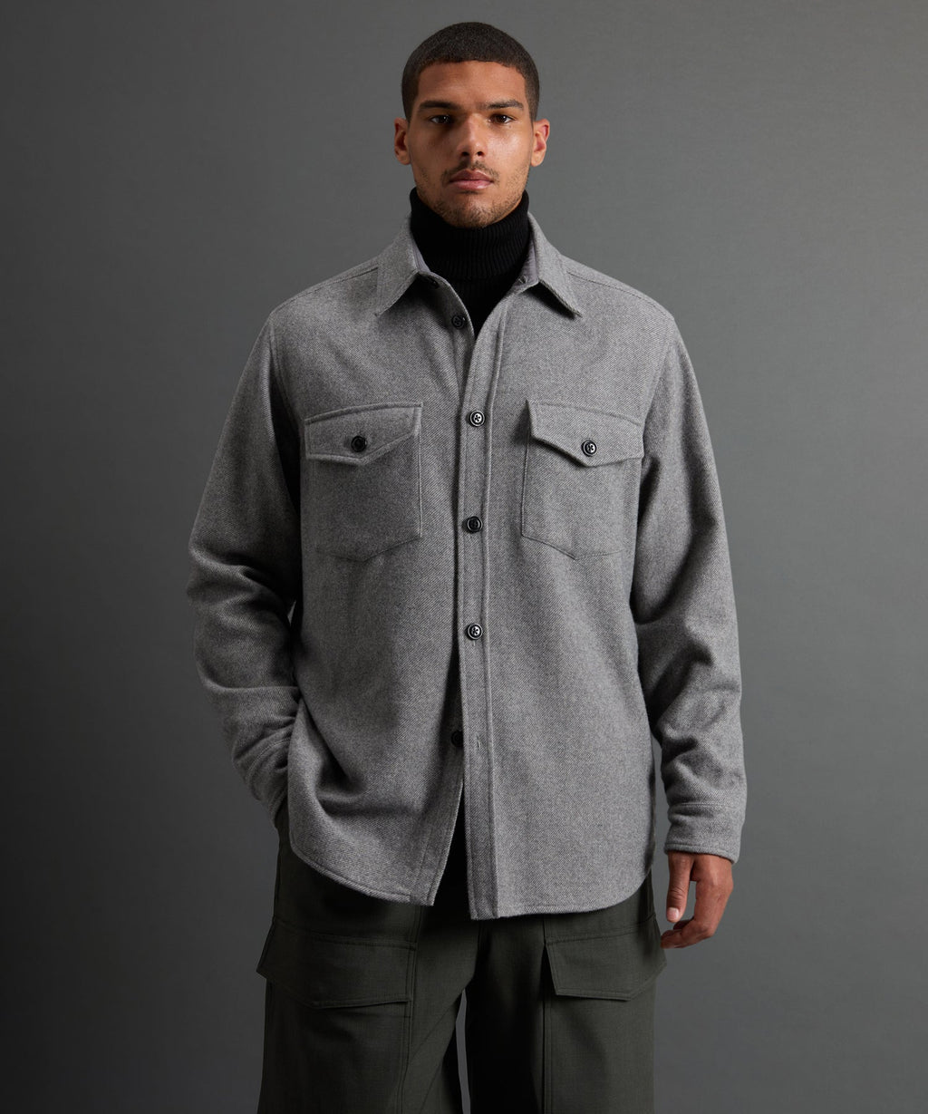 Todd Snyder X Woolrich Cashmere Shirt Jacket in Grey