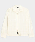 Cropped Embroidered Eyelet Camp Collar Shirt