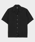 Relaxed Basketweave Camp Collar Shirt