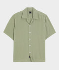 Relaxed Basketweave Camp Collar Shirt