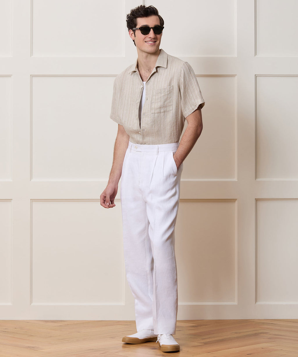 Textured Linen Capri Shirt