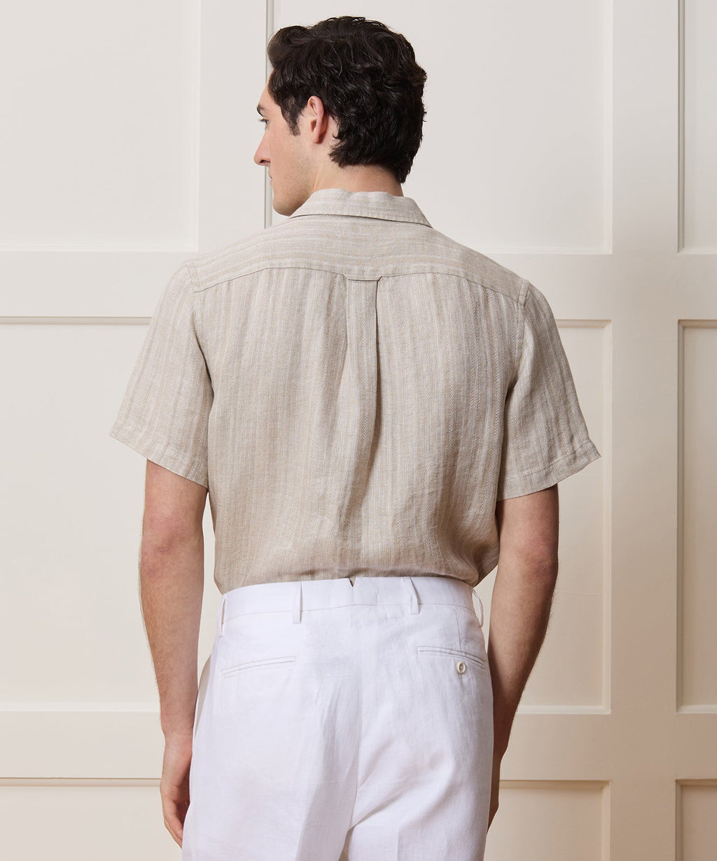 Textured Linen Capri Shirt