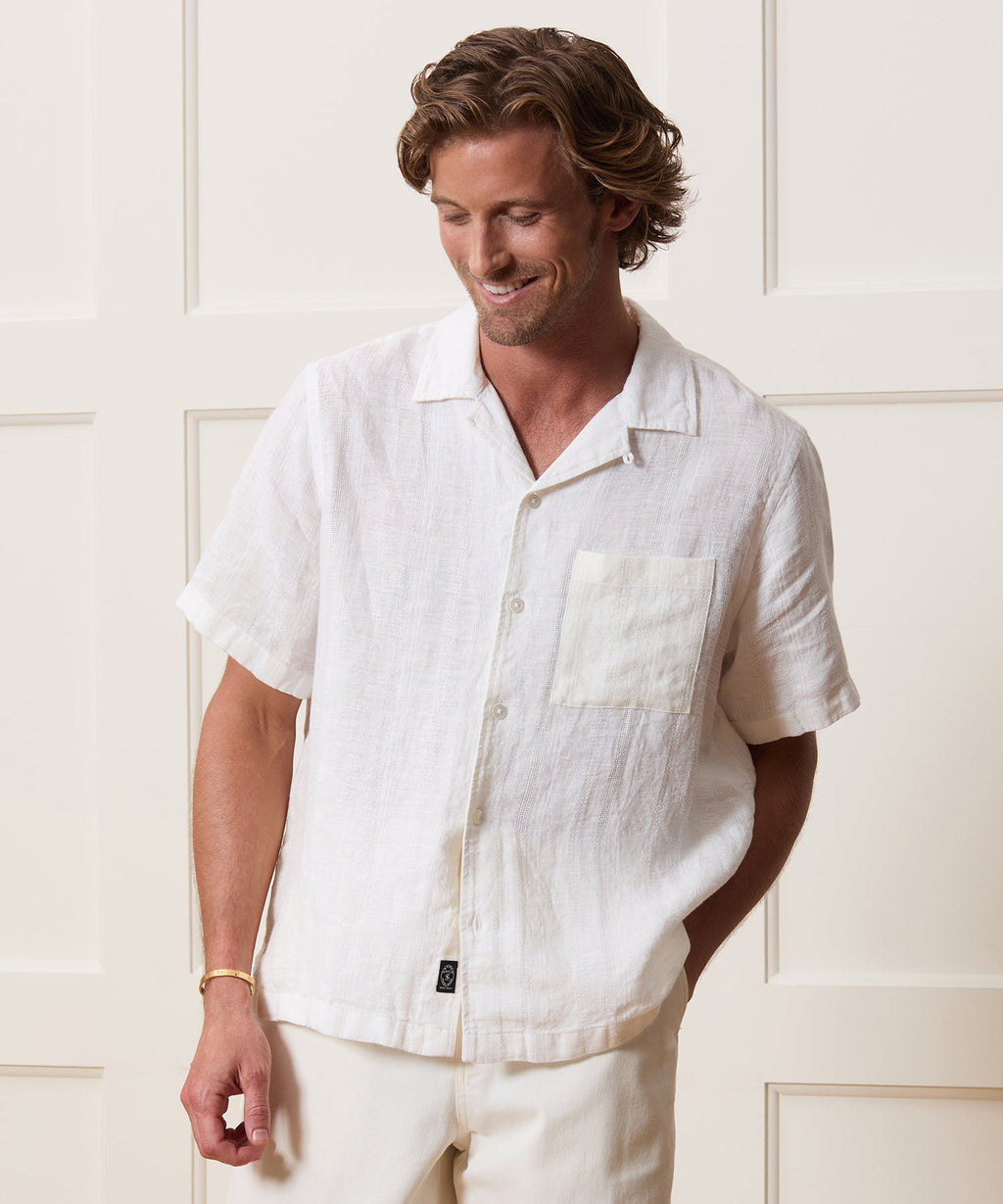 Textured Linen Capri Shirt
