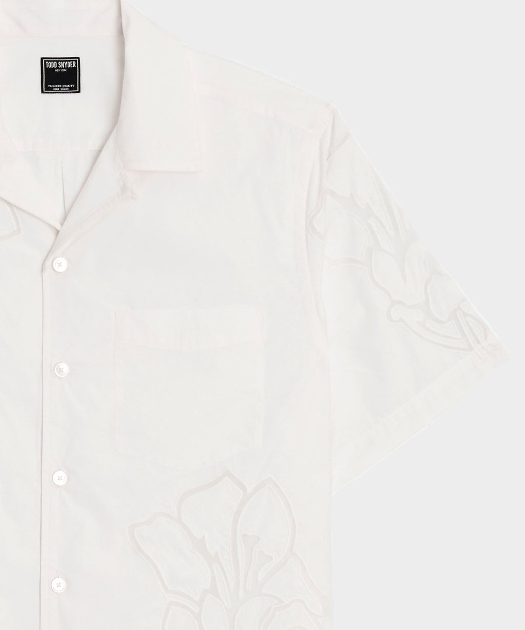 Cropped Cotton Camp Collar Shirt