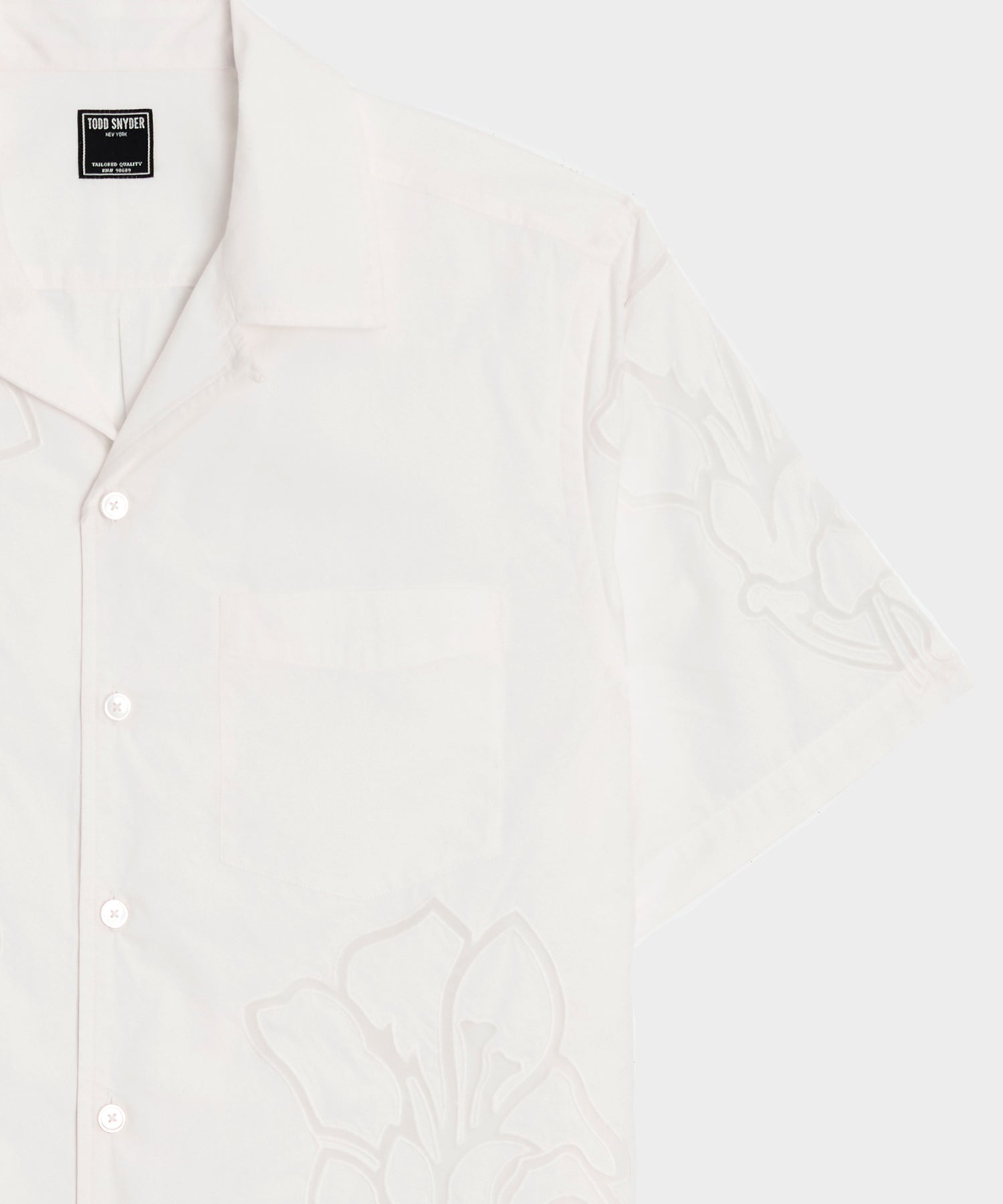 Cropped Cotton Camp Collar Shirt