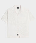 Cropped Cotton Camp Collar Shirt