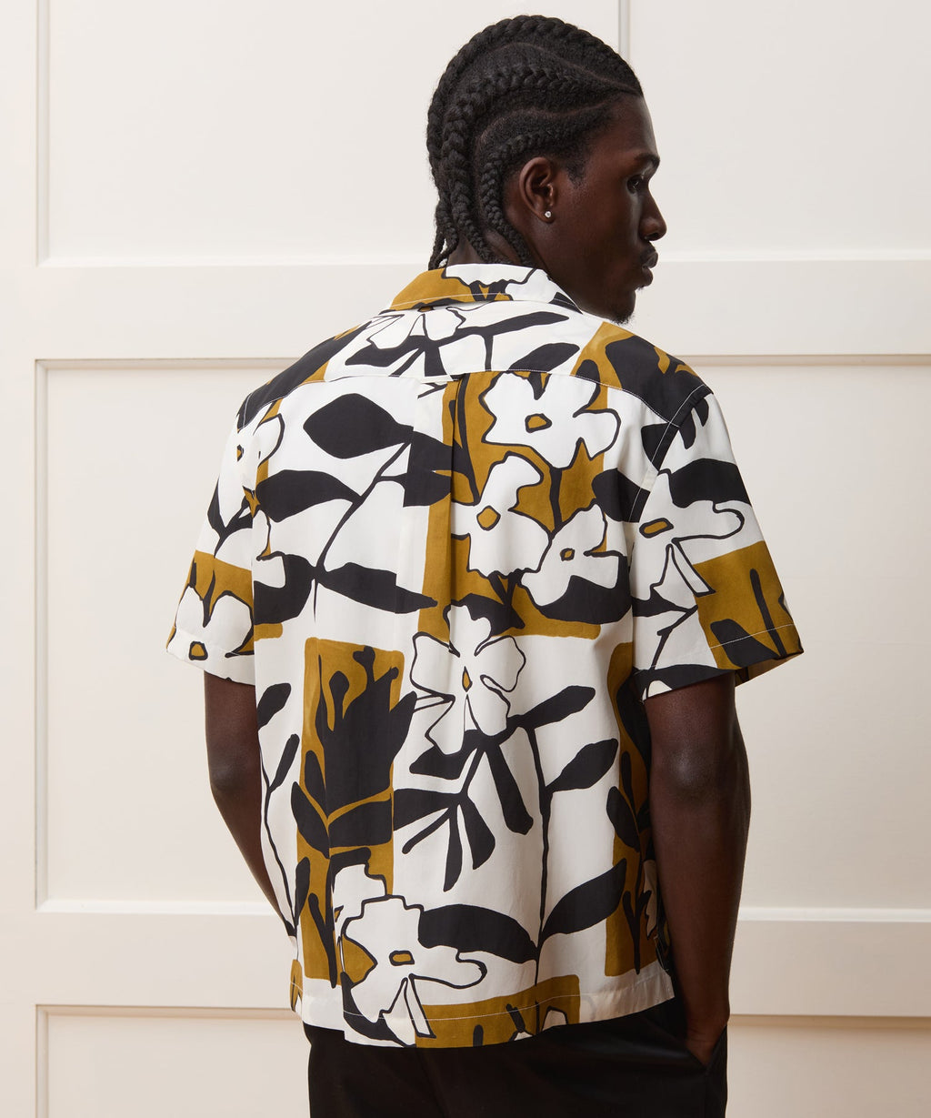 Cropped Silk-Cotton Camp Collar Shirt