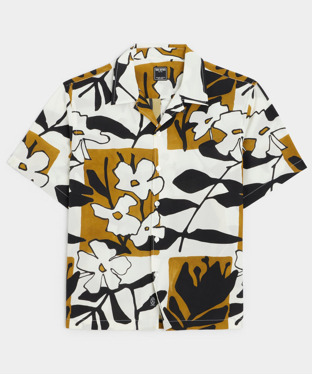 Cropped Silk-Cotton Camp Collar Shirt