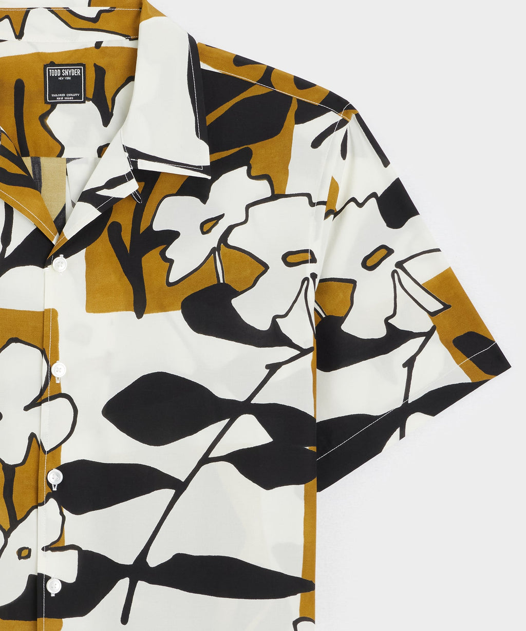 Cropped Silk-Cotton Camp Collar Shirt