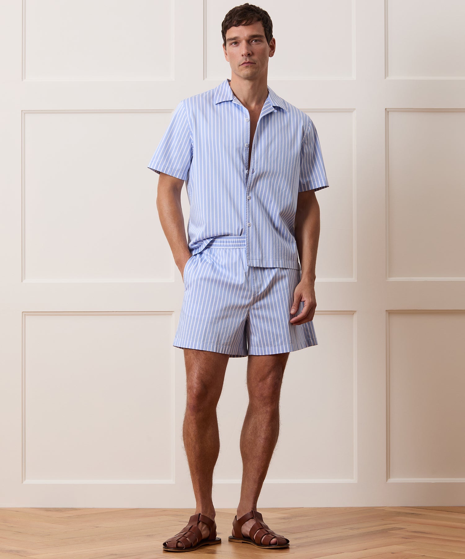 5" Striped Poplin Short