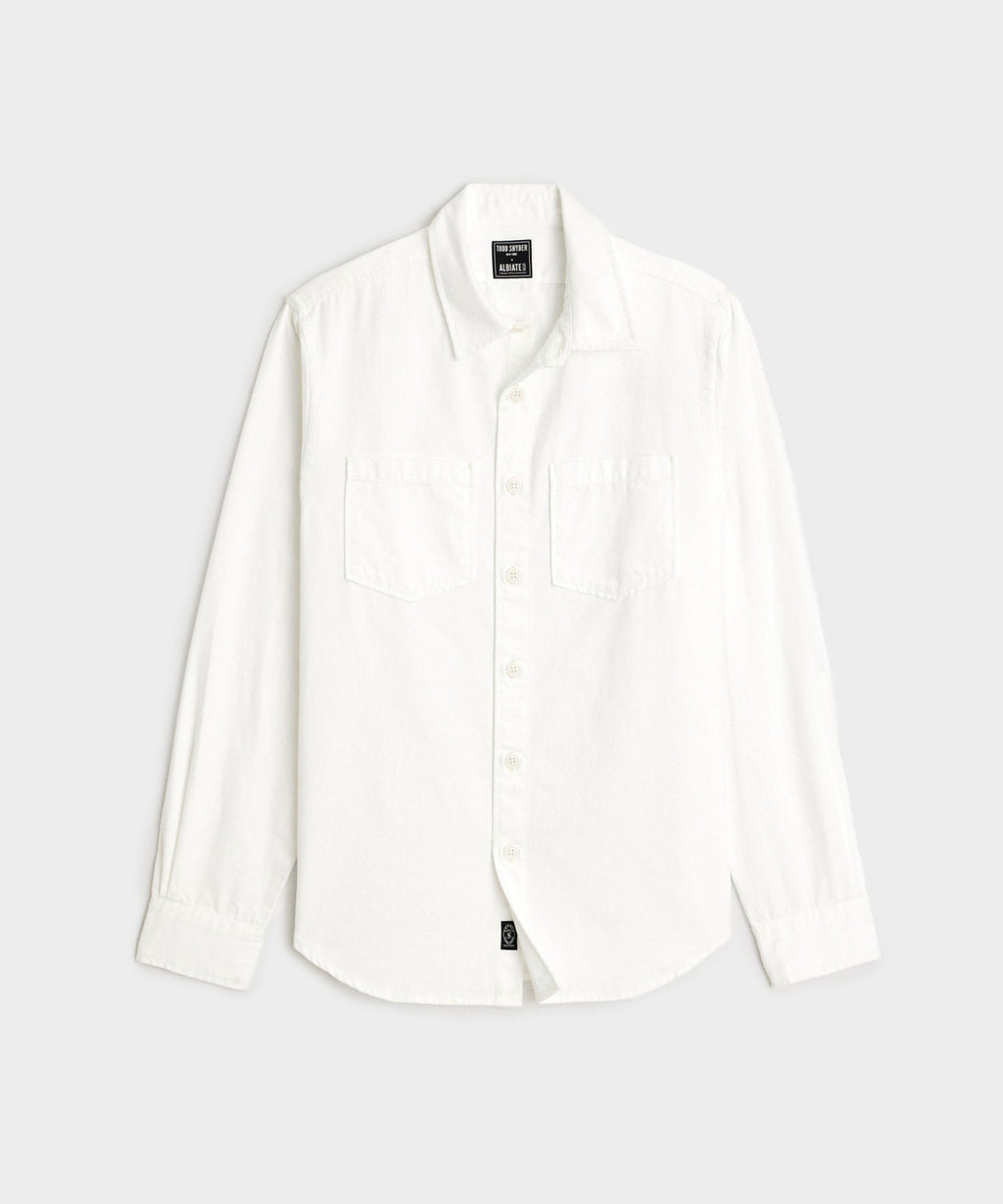 Classic Fit Denim Overshirt in White