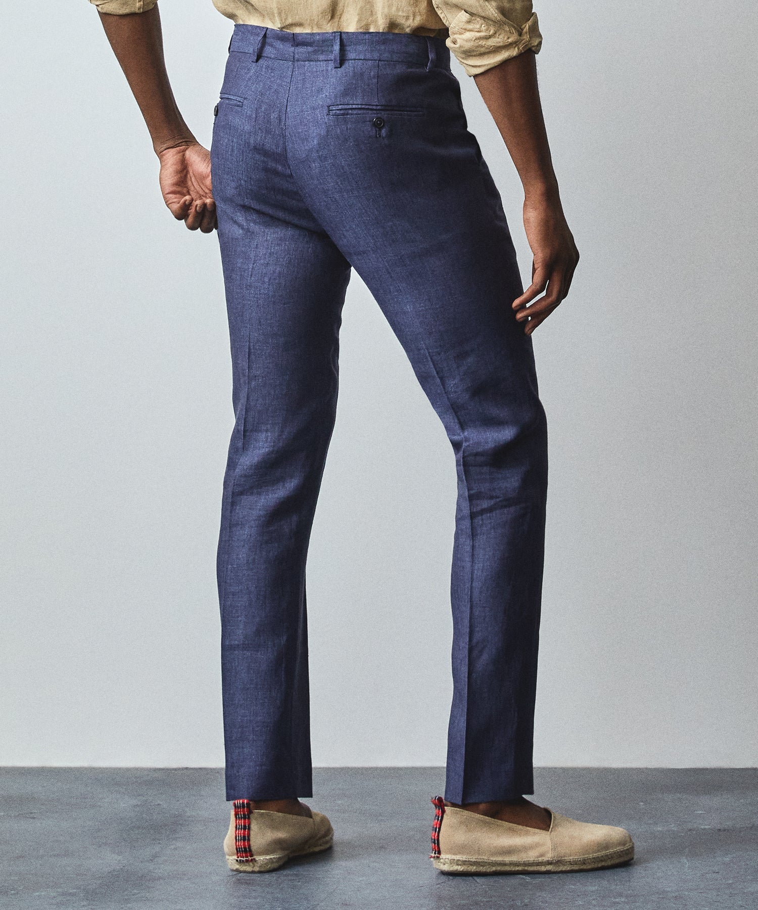 Italian Linen Soft Sutton Suit Trouser in Navy
