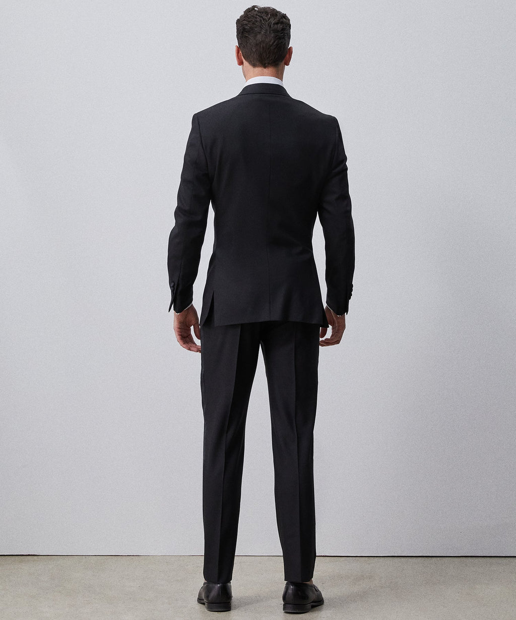 Made in USA Sutton Peak Lapel Tuxedo Jacket in Black