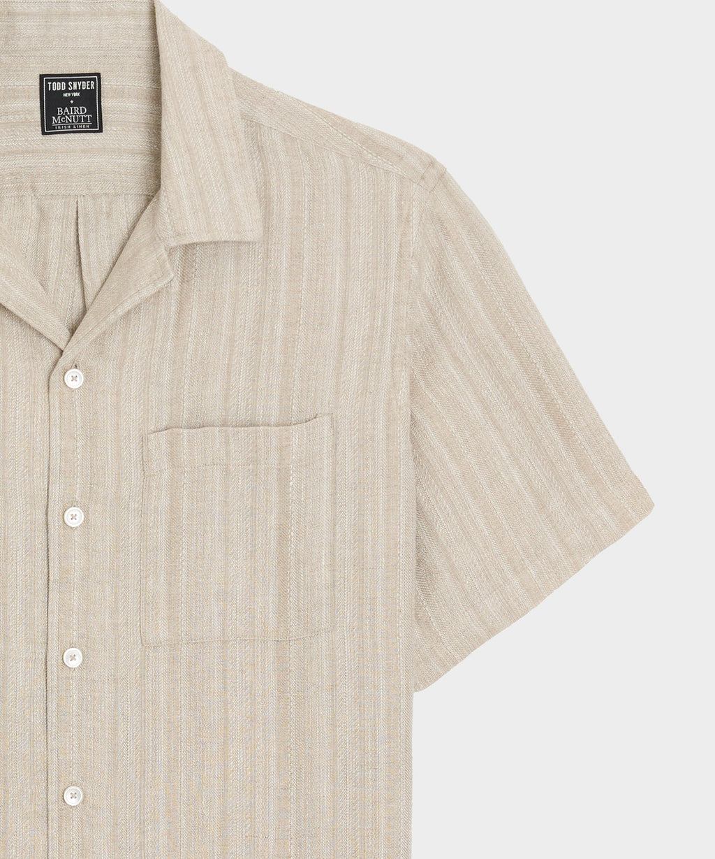 Textured Linen Capri Shirt