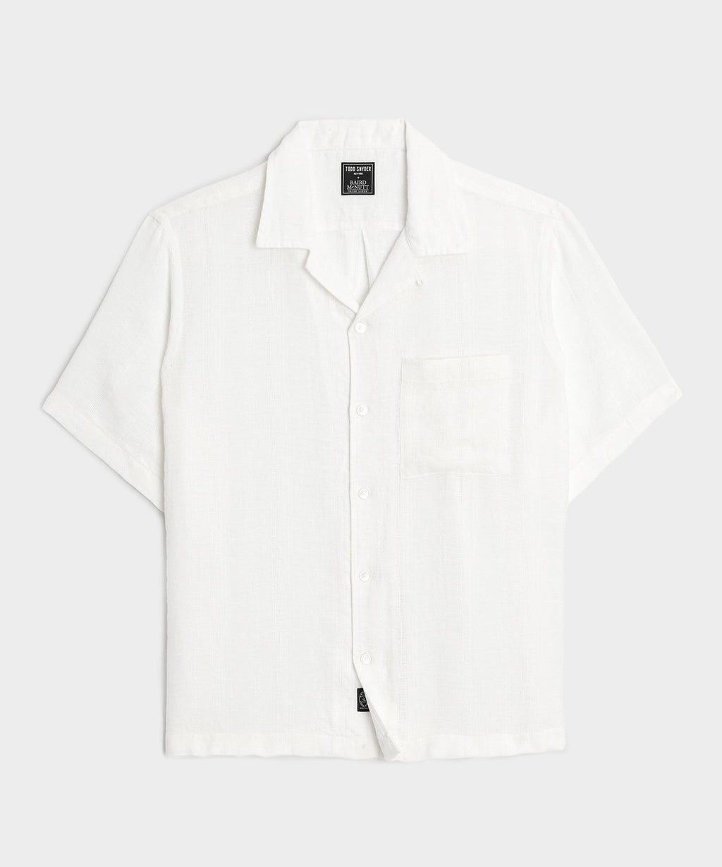 Textured Linen Capri Shirt