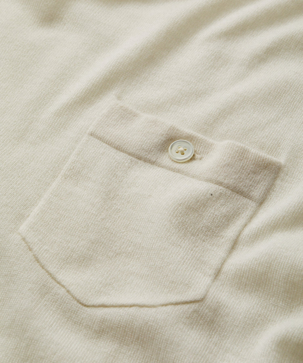 Premium Cashmere Pocket Tee in Bisque