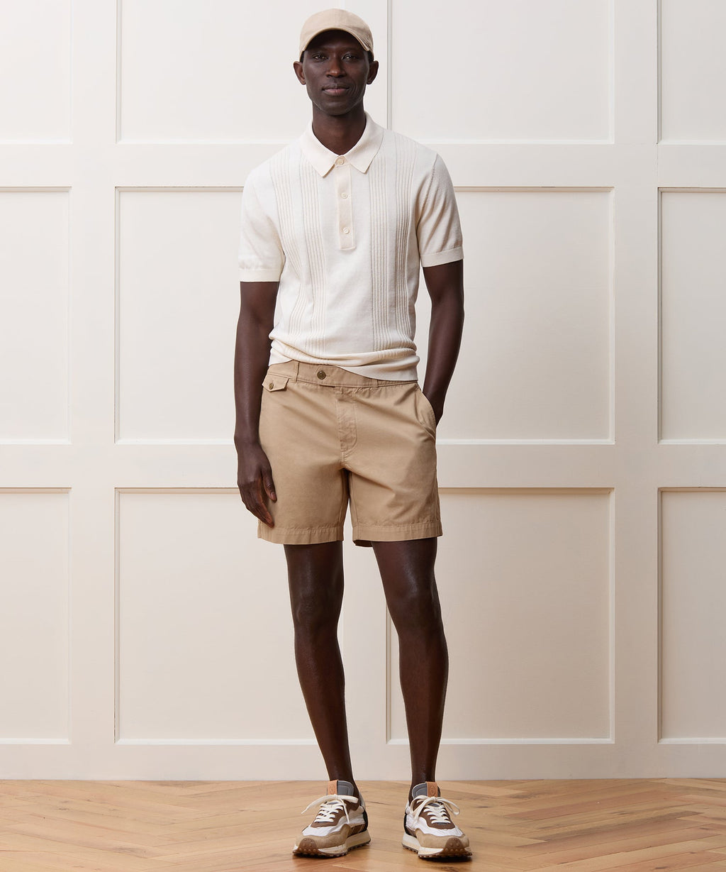 Silk-Cotton Ribbed Sweater Polo