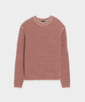 Linen-Cotton Crewneck in Barn Red