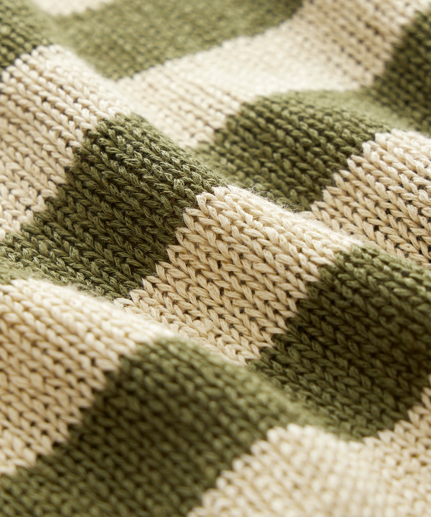 Linen Striped Crewneck in Olive