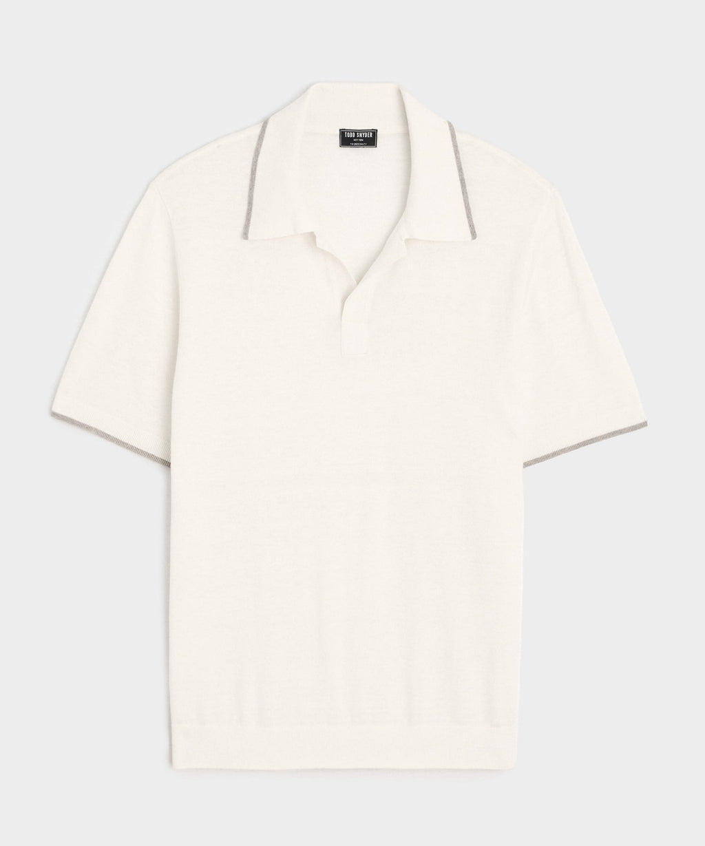 Silk-Cashmere Tipped Montauk Sweater Polo
