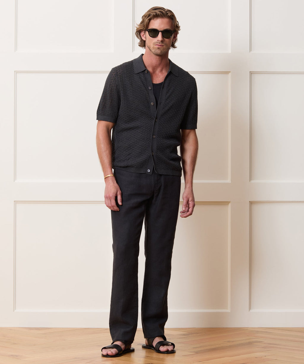 Silk-Cotton Sweater Polo