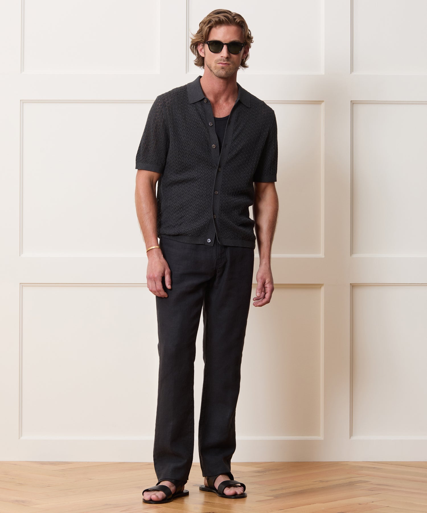 Silk-Cotton Sweater Polo
