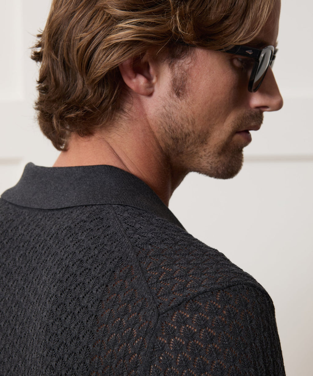 Silk-Cotton Sweater Polo