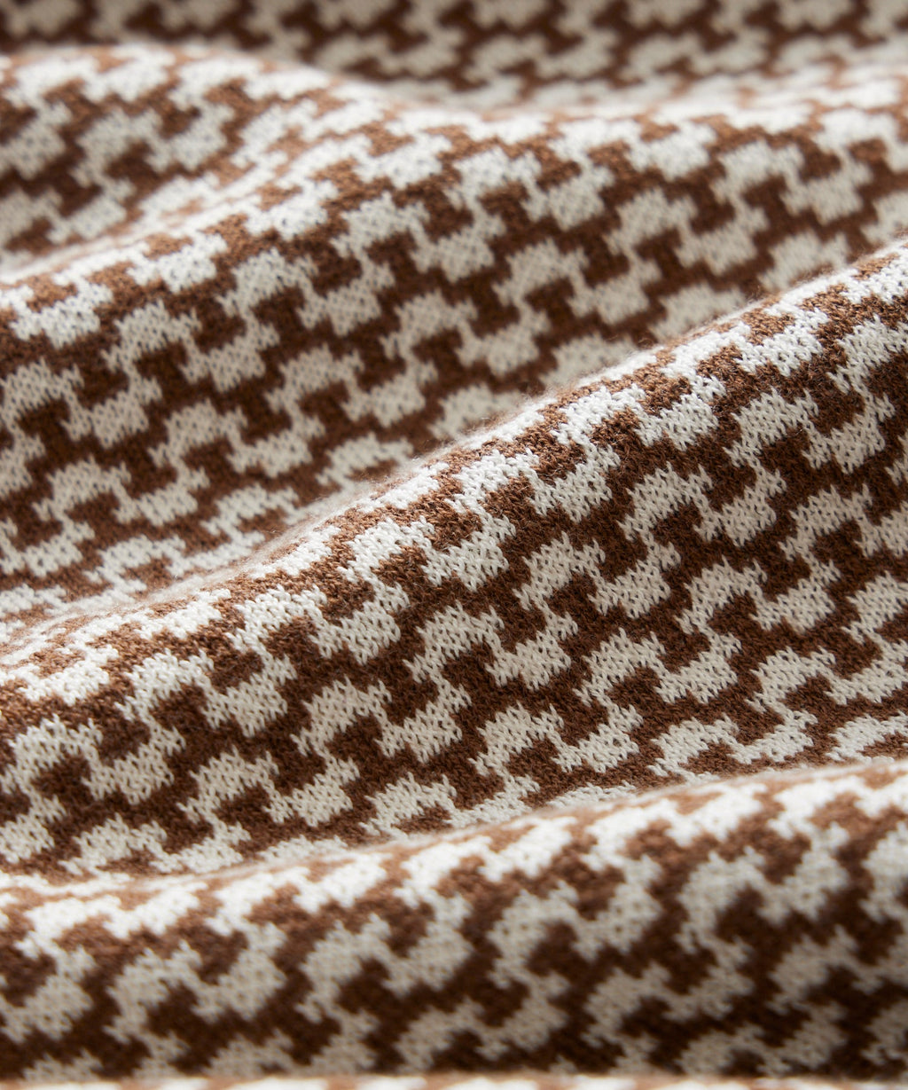 Silk-Cotton Geo Sweater Polo