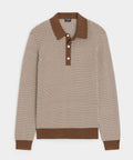 Silk-Cotton Geo Sweater Polo