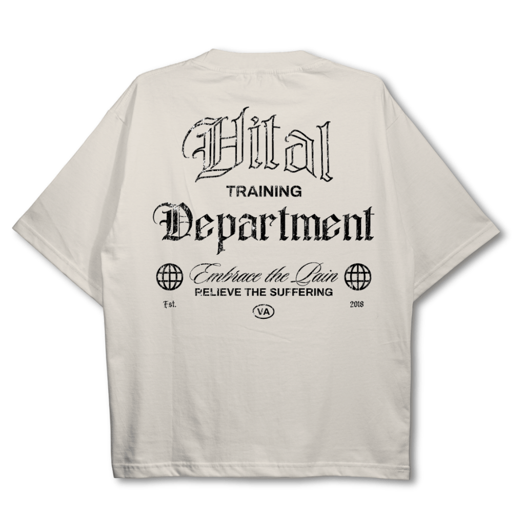 Oversized Pump Cover T-Shirt - Beige Training Dept