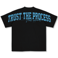 Oversized Pump Cover T-Shirt - TTP Distressed Baby Blue