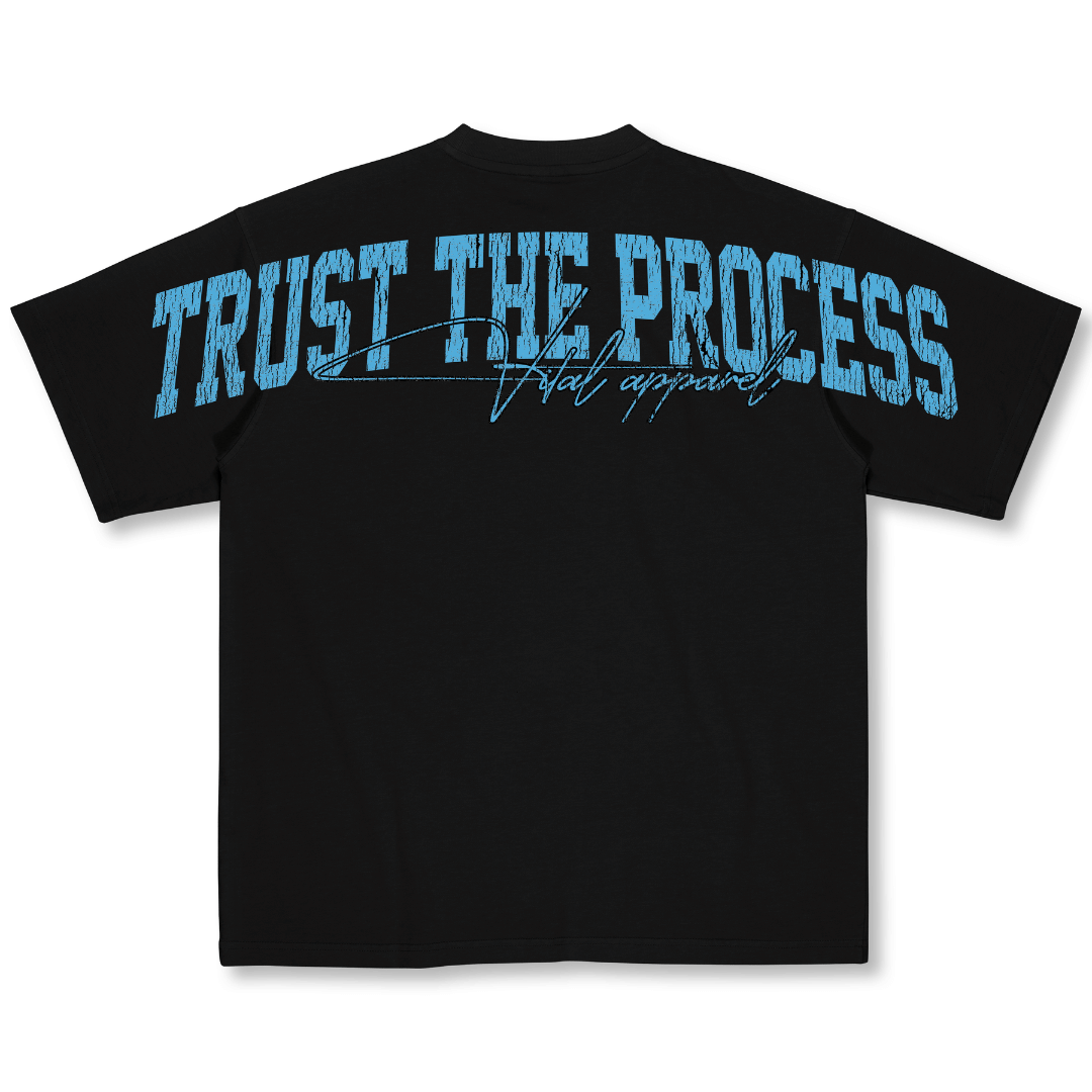 Oversized Pump Cover T-Shirt - TTP Distressed Baby Blue