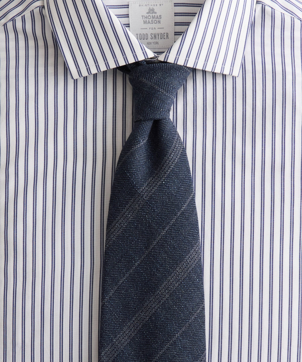 Italian Wool-Linen Stripe Tie