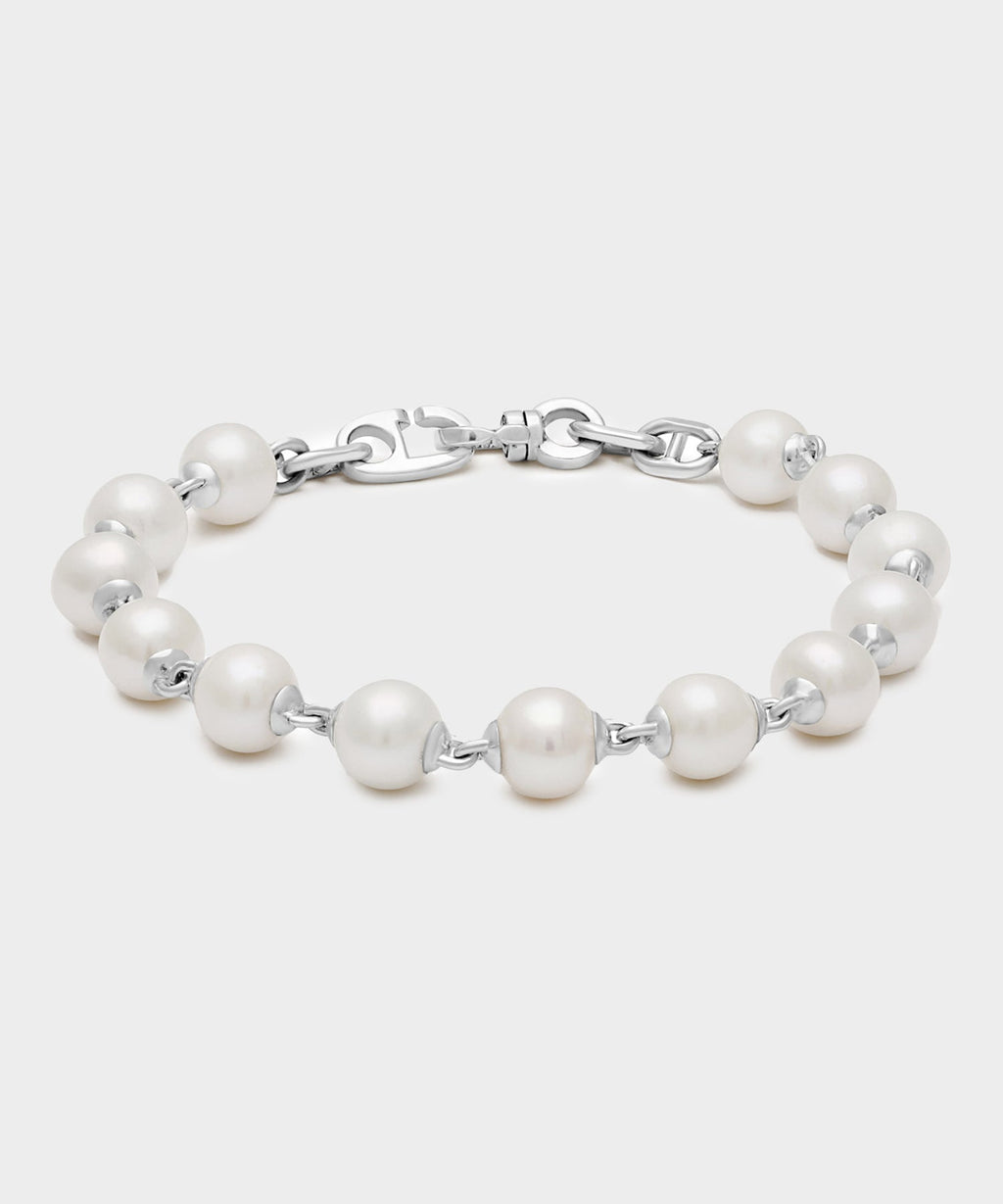Maor Sterling Silver Consi Bracelet with White Pearls