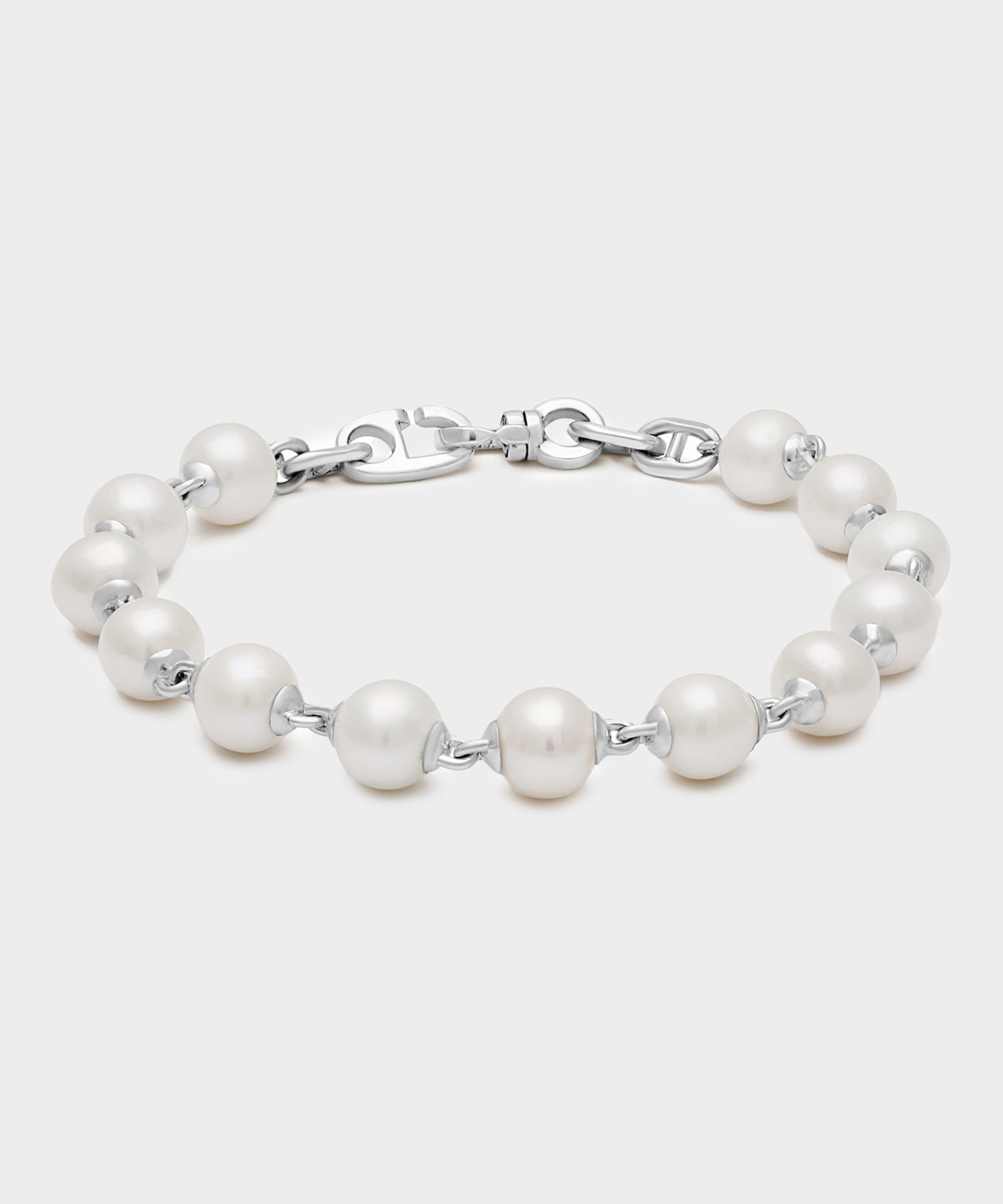 Maor Sterling Silver Consi Bracelet with White Pearls