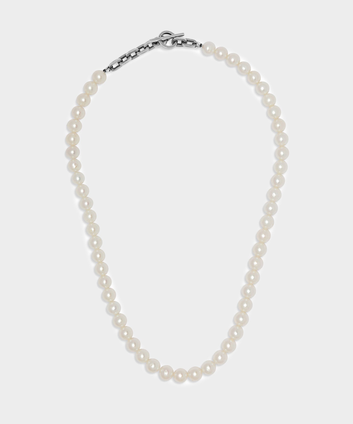 Maor Silver Perla Linka Necklace with White Pearls