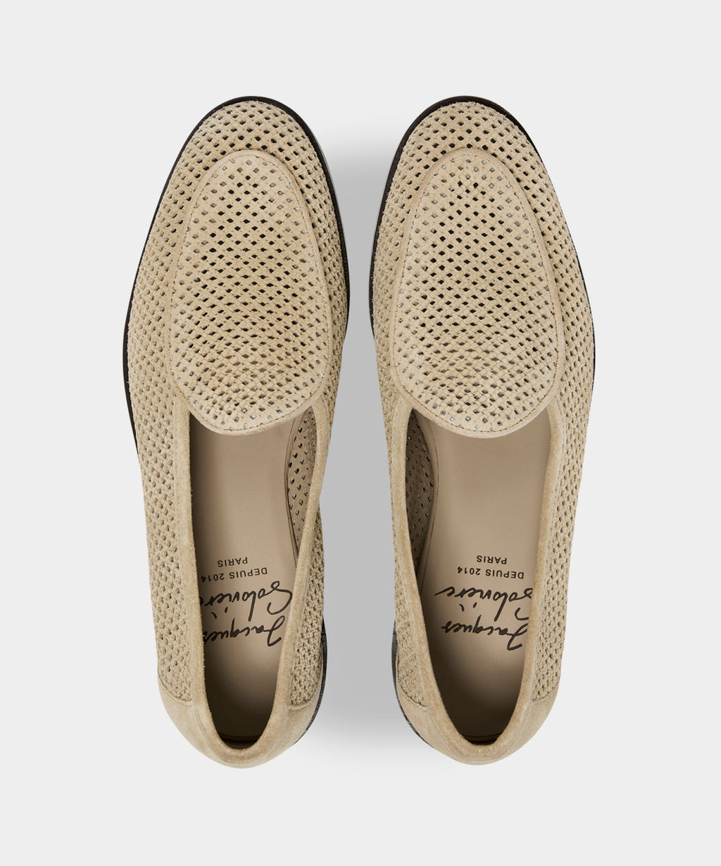 Jacques Solovière Suede Fishnet Loafer