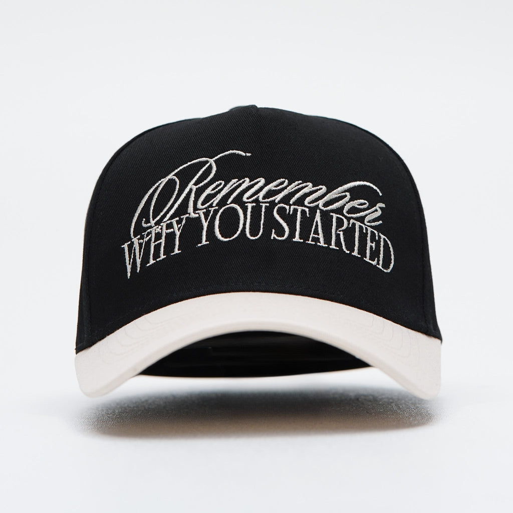 A Frame Snapback Hat - Black/Off-White Remember Why You Started