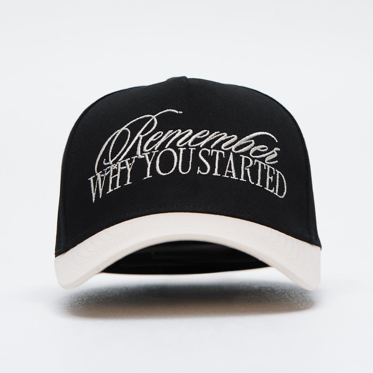 A Frame Snapback Hat - Black/Off-White Remember Why You Started