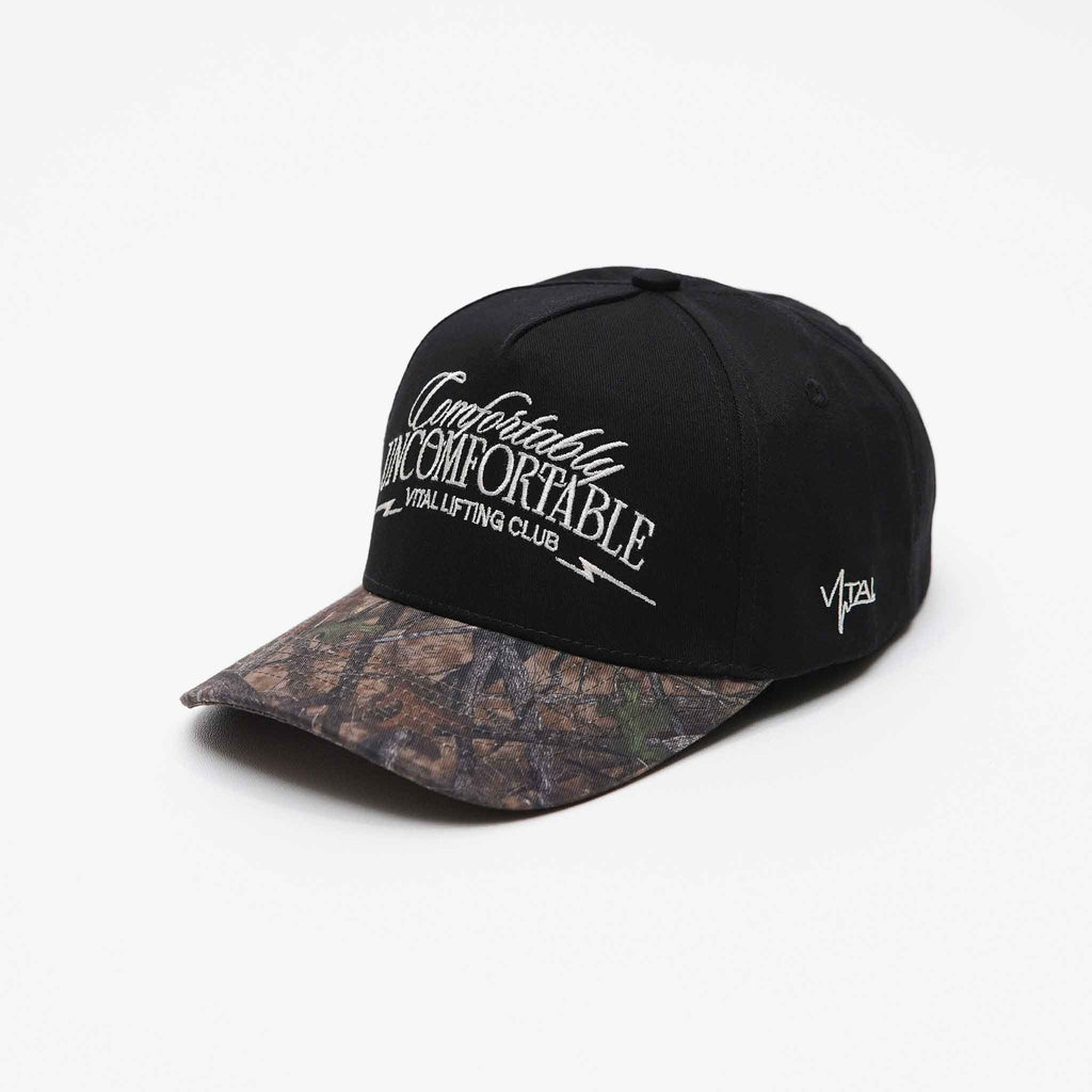 A Frame Snapback Hat - Black/Woodland Camo CUC-VLC