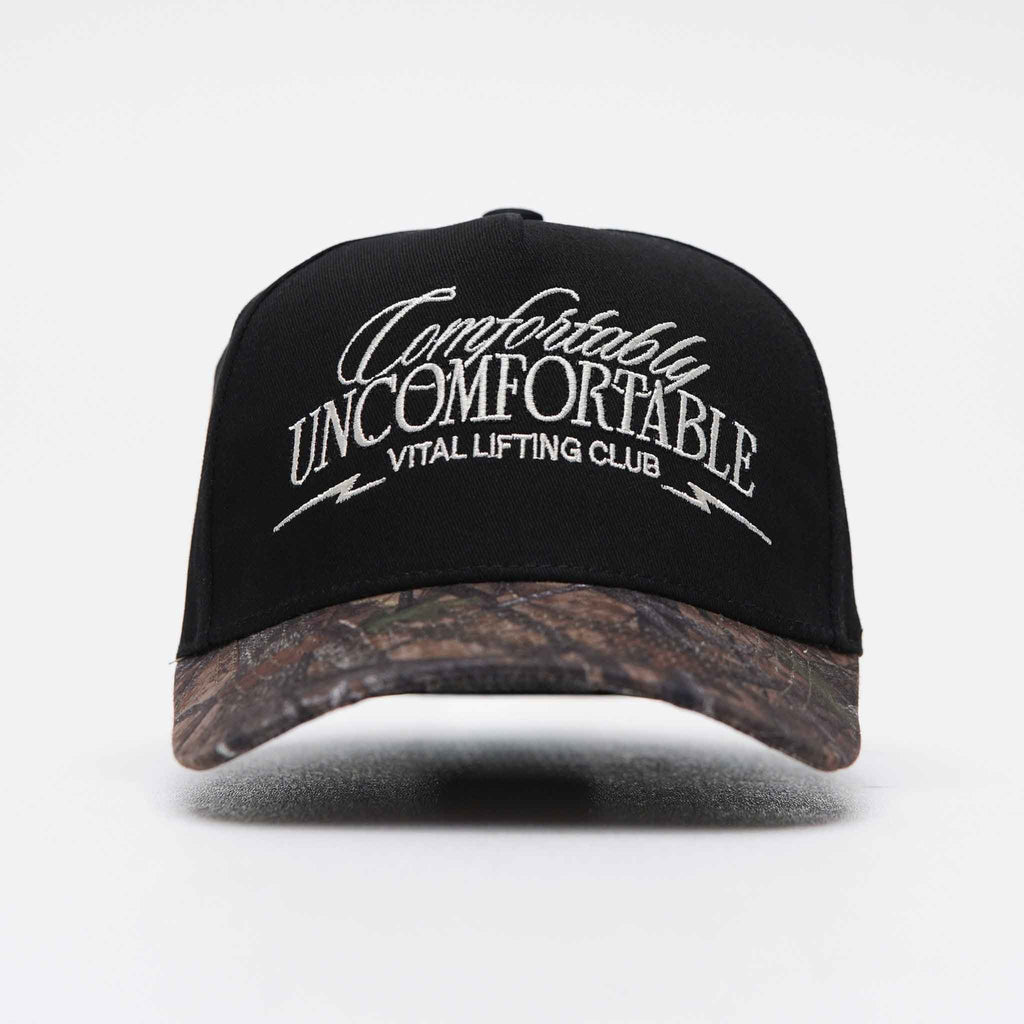 A Frame Snapback Hat - Black/Woodland Camo CUC-VLC