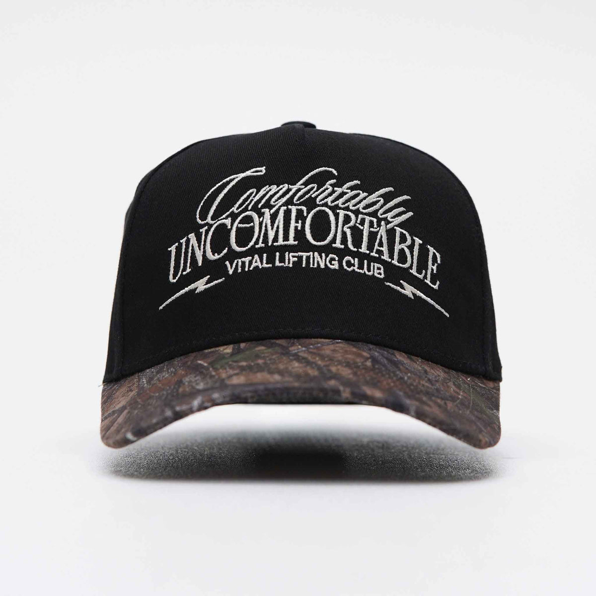 A Frame Snapback Hat - Black/Woodland Camo CUC-VLC