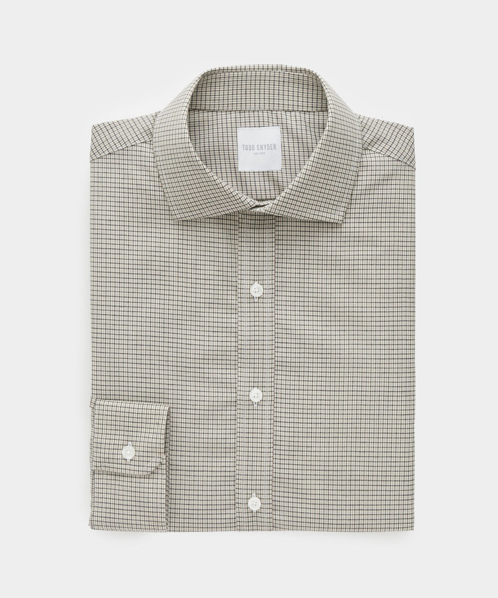 Brown Tattersall Merino Dress Shirt