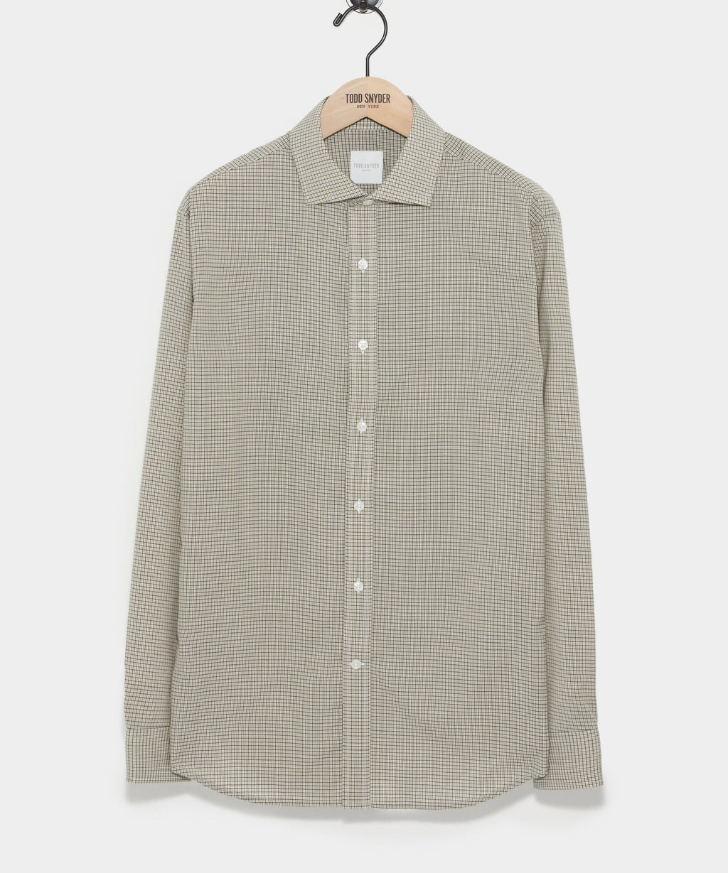 Brown Tattersall Merino Dress Shirt
