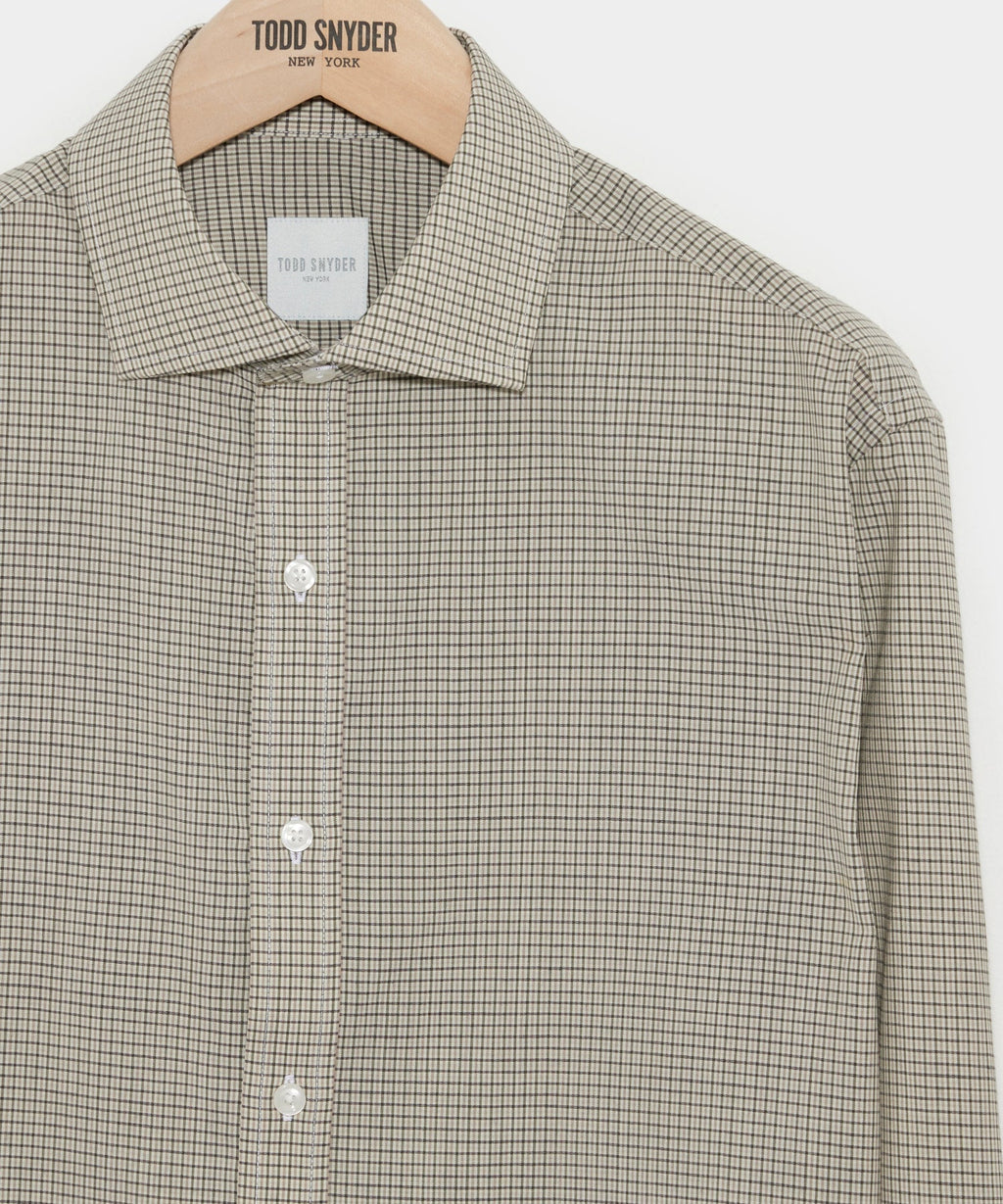 Brown Tattersall Merino Dress Shirt