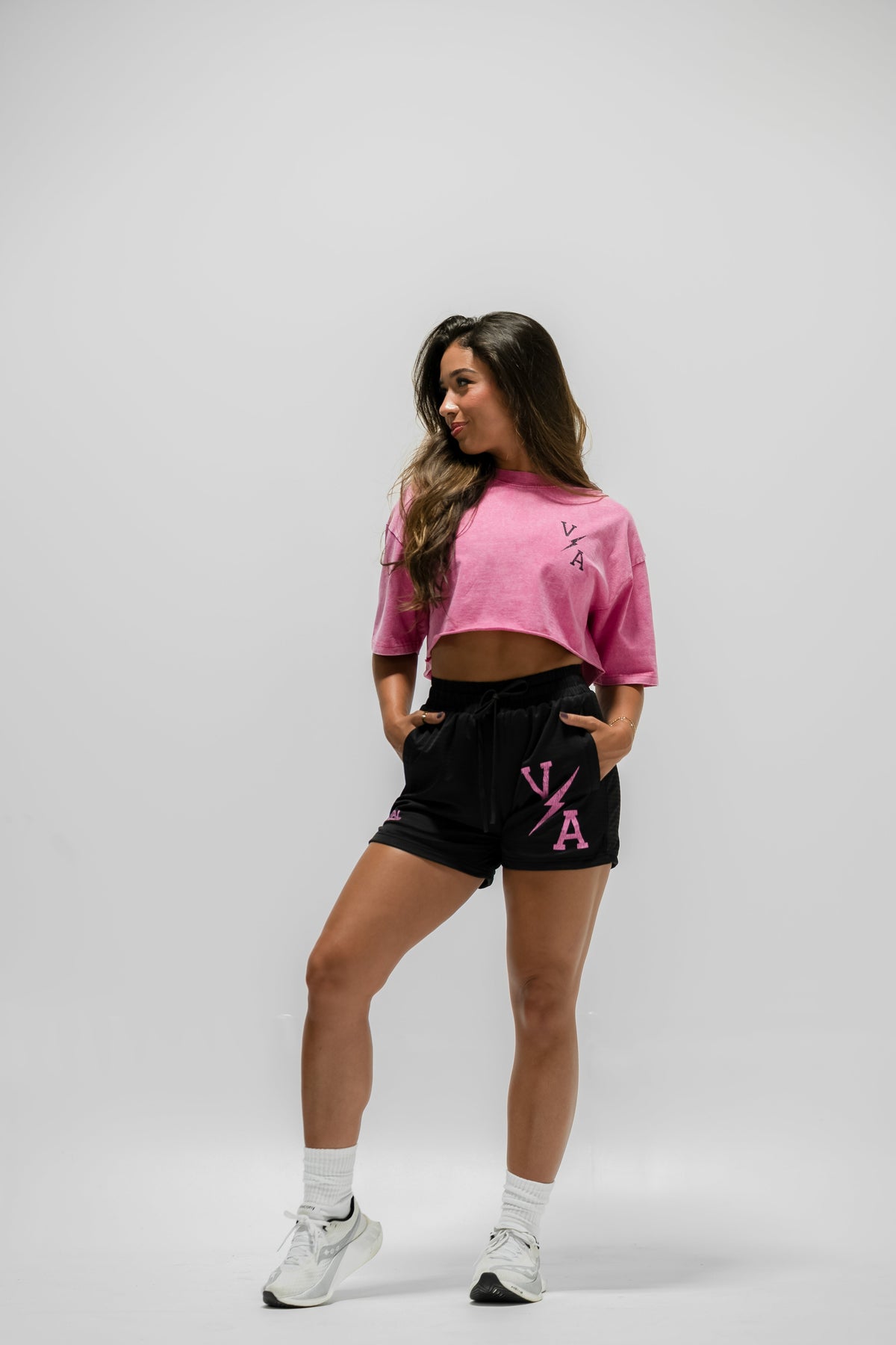 Combat Mesh Shorts 5" - Black/Distressed Hot Pink