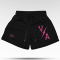 Combat Mesh Shorts 5" - Black/Distressed Hot Pink