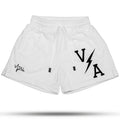 Combat Mesh Shorts 5" - White/Black Bolt Unisex
