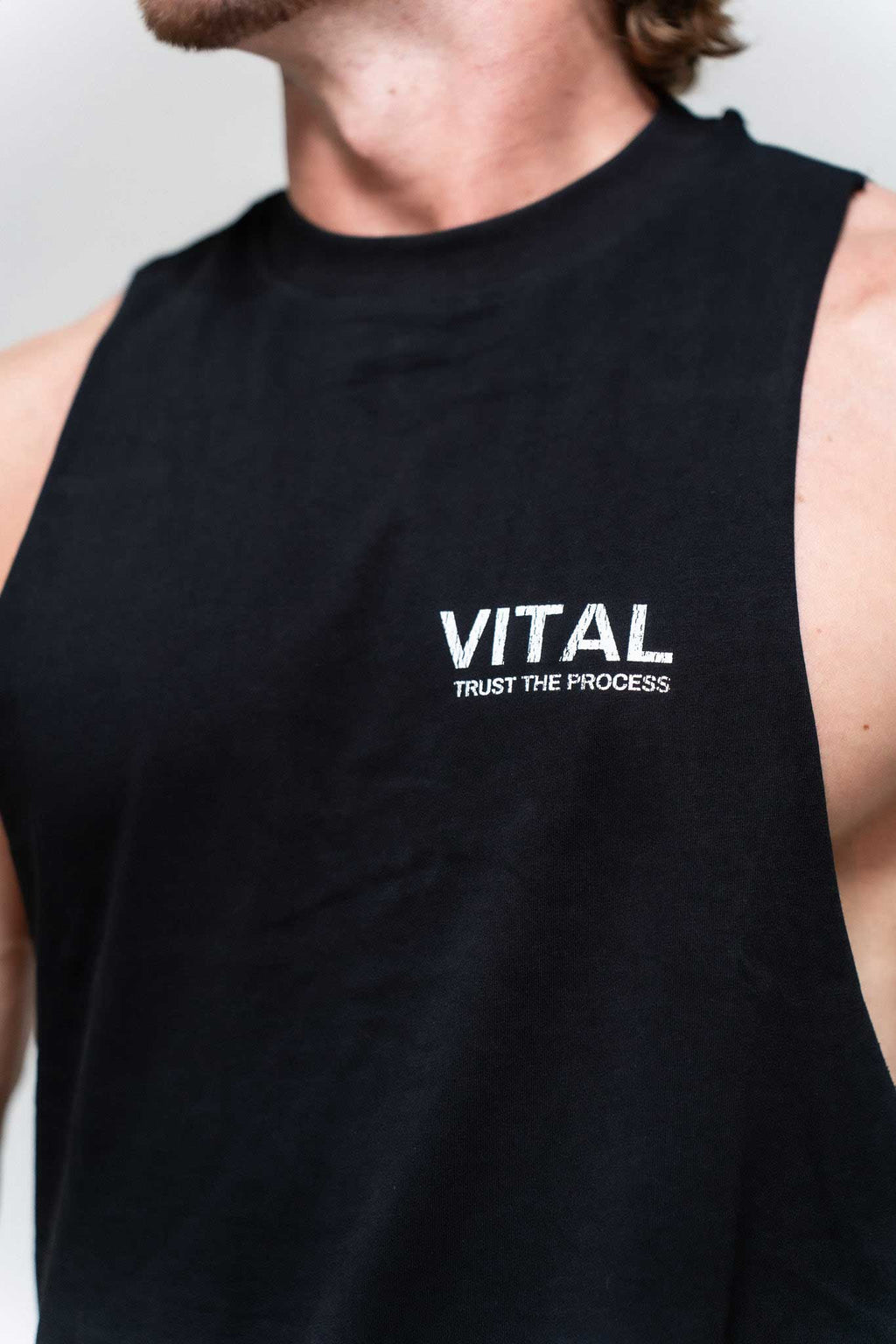 Cut Off Tank - Black/White