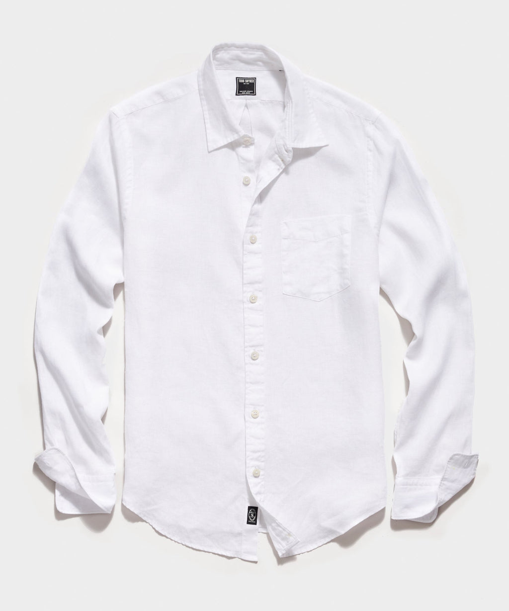Irish Sea Soft Linen Point Collar Long Sleeve Shirt
